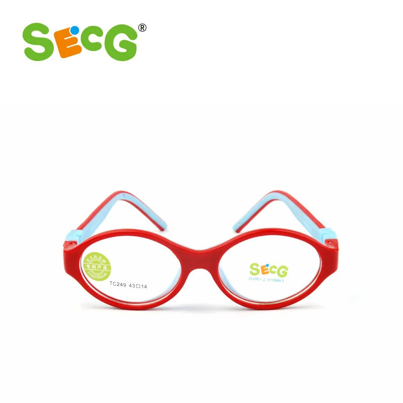 Secg Unisex Children's Ful Rim Oval Tr 90 Silicone Eyeglasses 3249 Full Rim Secg C82  