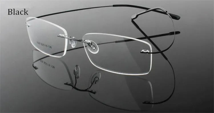 Chashma Ottica Women's Rimless Square Titanium Eyeglasses 60749