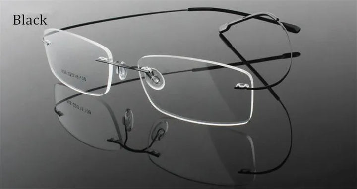 Chashma Ottica Women's Rimless Square Titanium Eyeglasses 60749