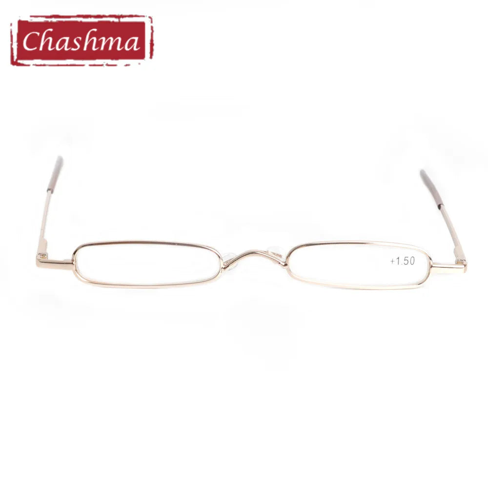 Chashma Ottica Unisex Full Rim Slim Small Rectangle Alloy Reading Glasses 0390 Reading Glasses Chashma Ottica   