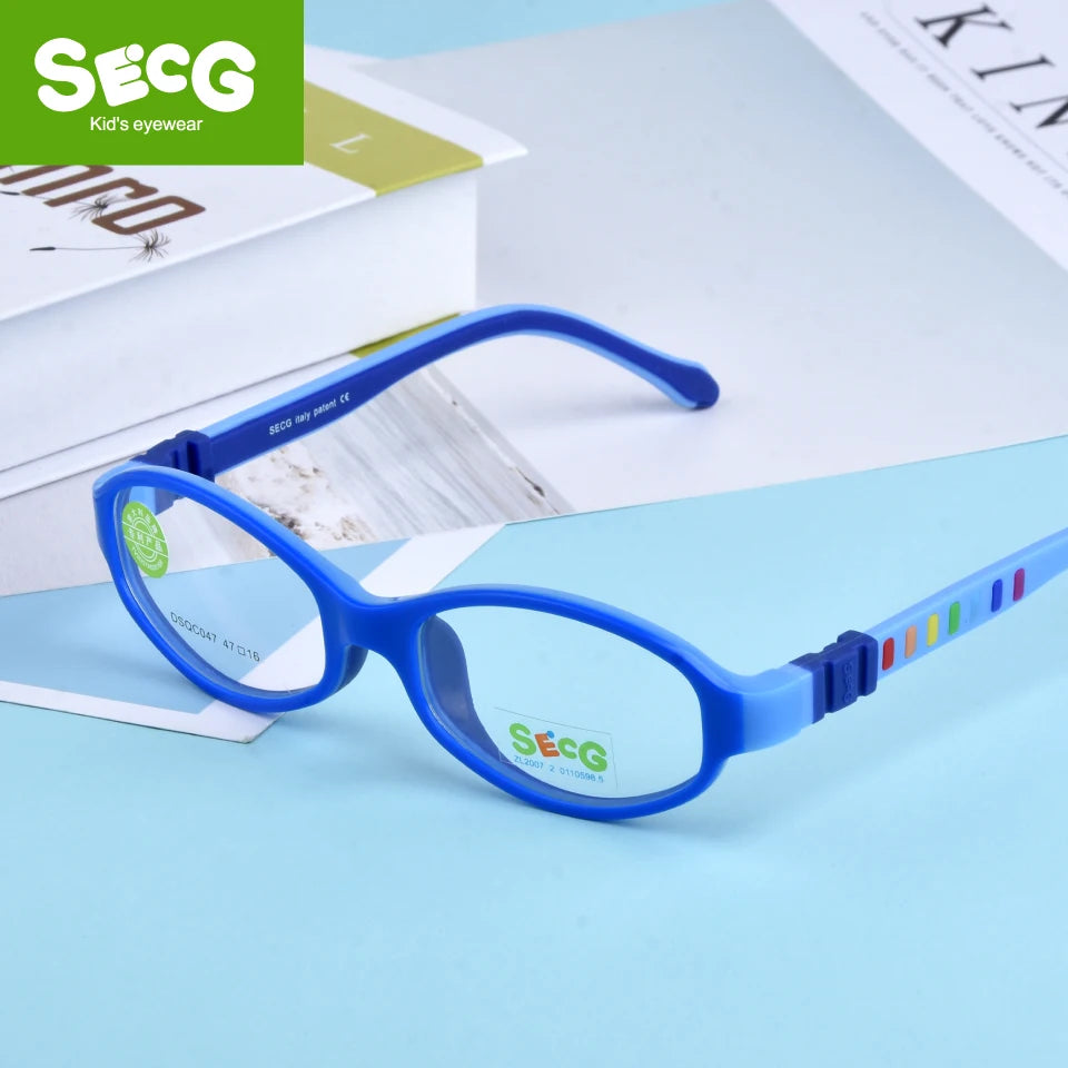 Secg Unisex Children's Full Rim Oval Tr 90 Silicone Eyeglasses 3047 Full Rim Secg   