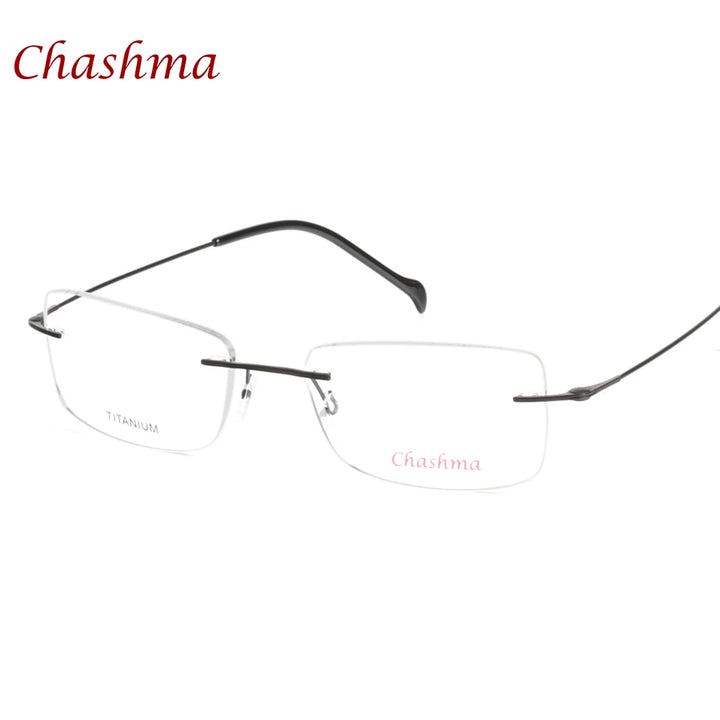 Chashma Ottica Men's Rimless Square Titanium Eyeglasses 16008