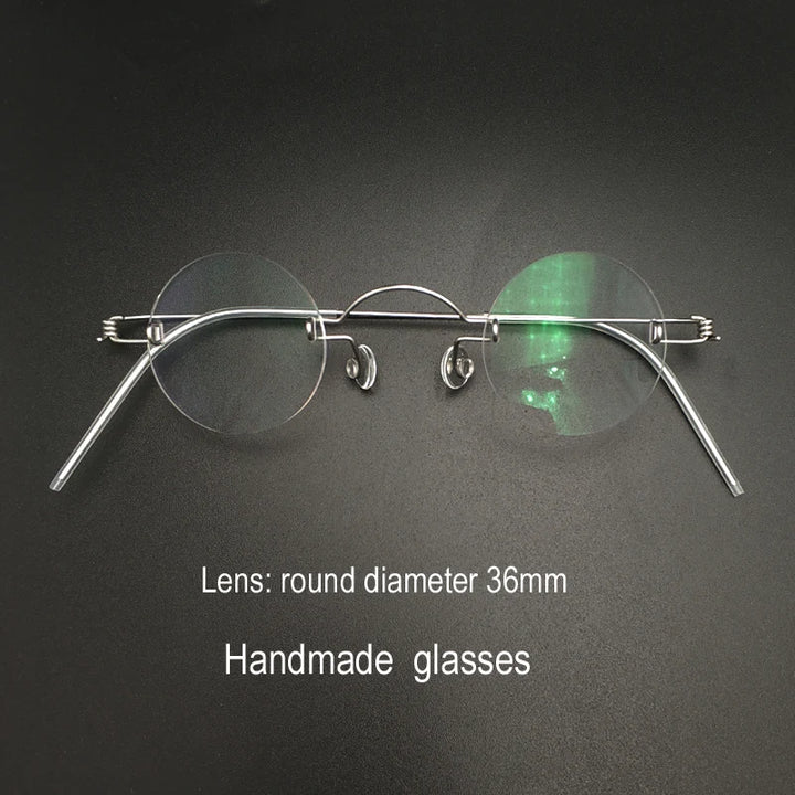 Yujo Unisex Rimless Round Screwless Steel Eyeglasses 23636 Rimless Yujo glasses CHINA