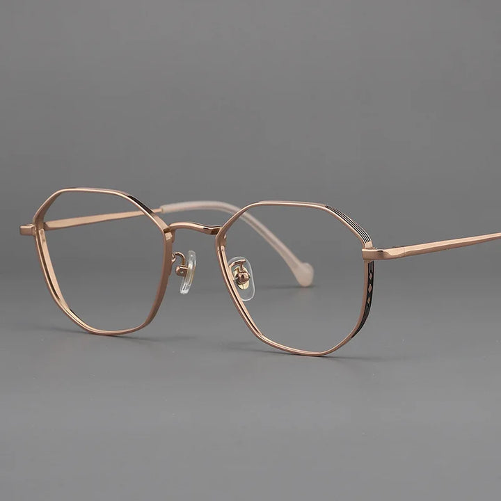 Muzz Unisex Full Rim Polygon Oval Titanium Eyeglasses 10032