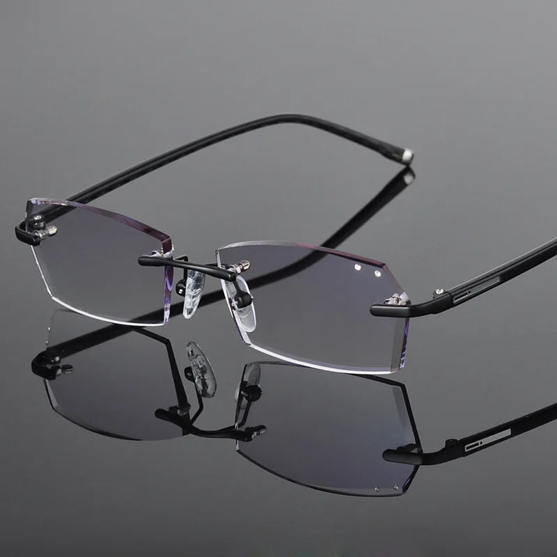 Reven Jate Women's/Unisex Rimless Square Alloy Eyeglasses 658028