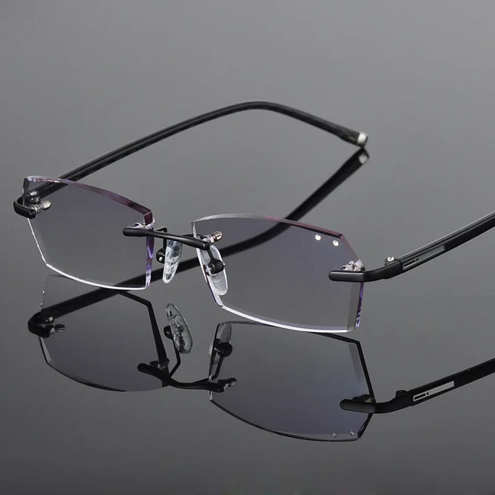 Reven Jate Women's/Unisex Rimless Square Alloy Eyeglasses 658028