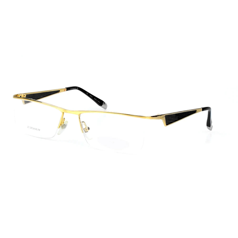 Aimee Unisex Semi Rim Square Titanium Eyeglasses 11750 Semi Rim Aimee Gold  