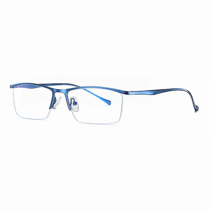 Hotochki Mens Semi Rim Rectangle Alloy Eyeglasses 5910 Semi Rim Hotochki Blue  