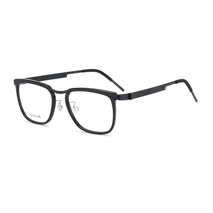 Aimee Men's Unisex Full Rim Square Titanium Acetate Eyeglasses 9908 Full Rim Aimee Black  