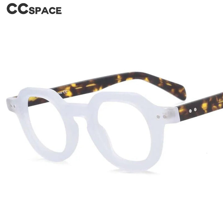 CCSpace Unisex Full Rim Flat Top Round Acetate Hyperopic Reading Glasses R49875 Reading Glasses CCspace   