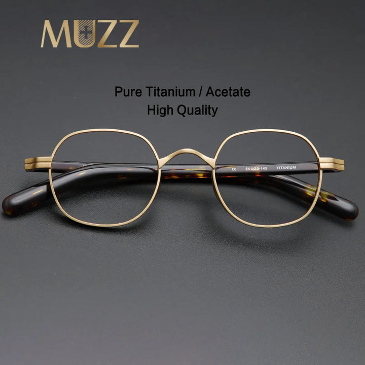 Muzz Men's Full Rim Irregular Square Titanium Eyeglasses 1011822 Full Rim Muzz   