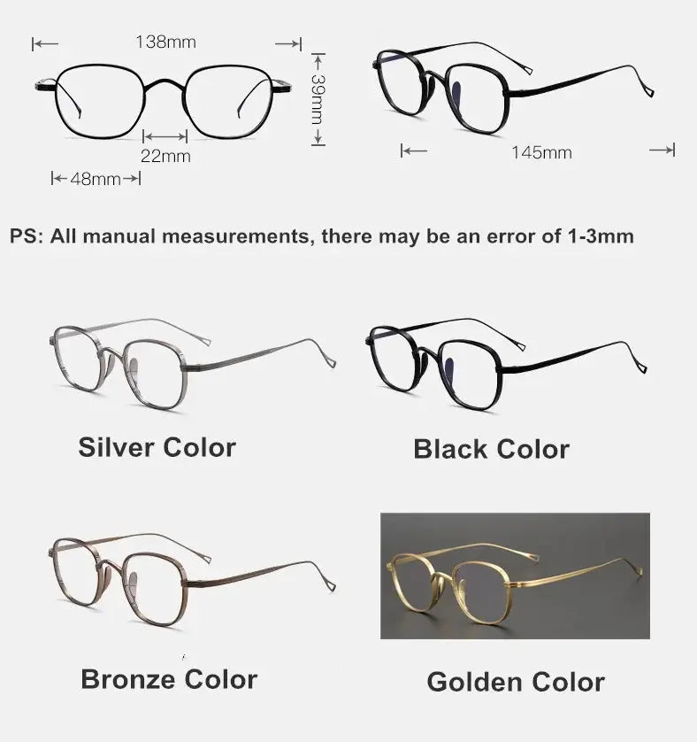 Bobbie Full Rim 101400 Unisex Polygon Square Titanium Frames — view 2 | Bobbie at FuzWeb