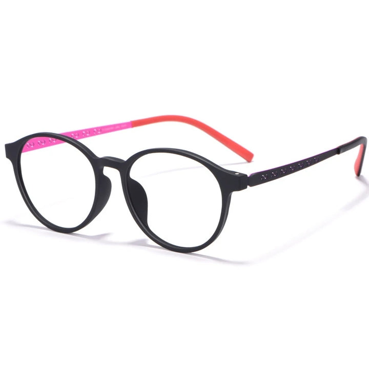 Kocolior Unisex Full Rim Round Tr 90 Titanium Eyeglasses 0868 Full Rim Kocolior Black Red  