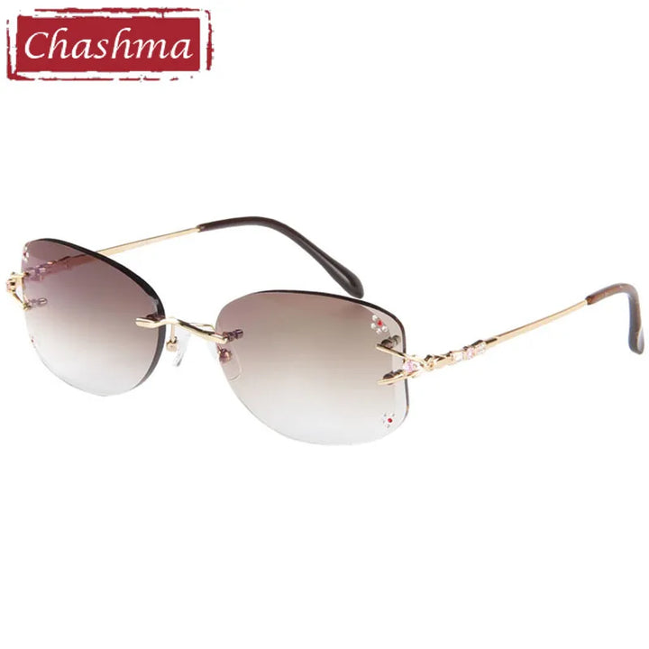 Chashma Women's Rimless Oval Square Titanium Eyeglasses 100697