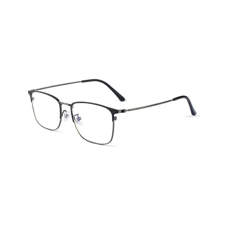Hotochki Unisex Full Rim Square Alloy Eyeglasses 80165 Full Rim Hotochki BLACK GREY  