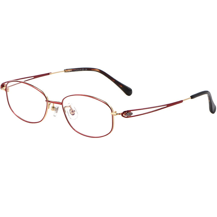 Aimee Women's Full Rim Oval Square Titanium Eyeglasses 3321