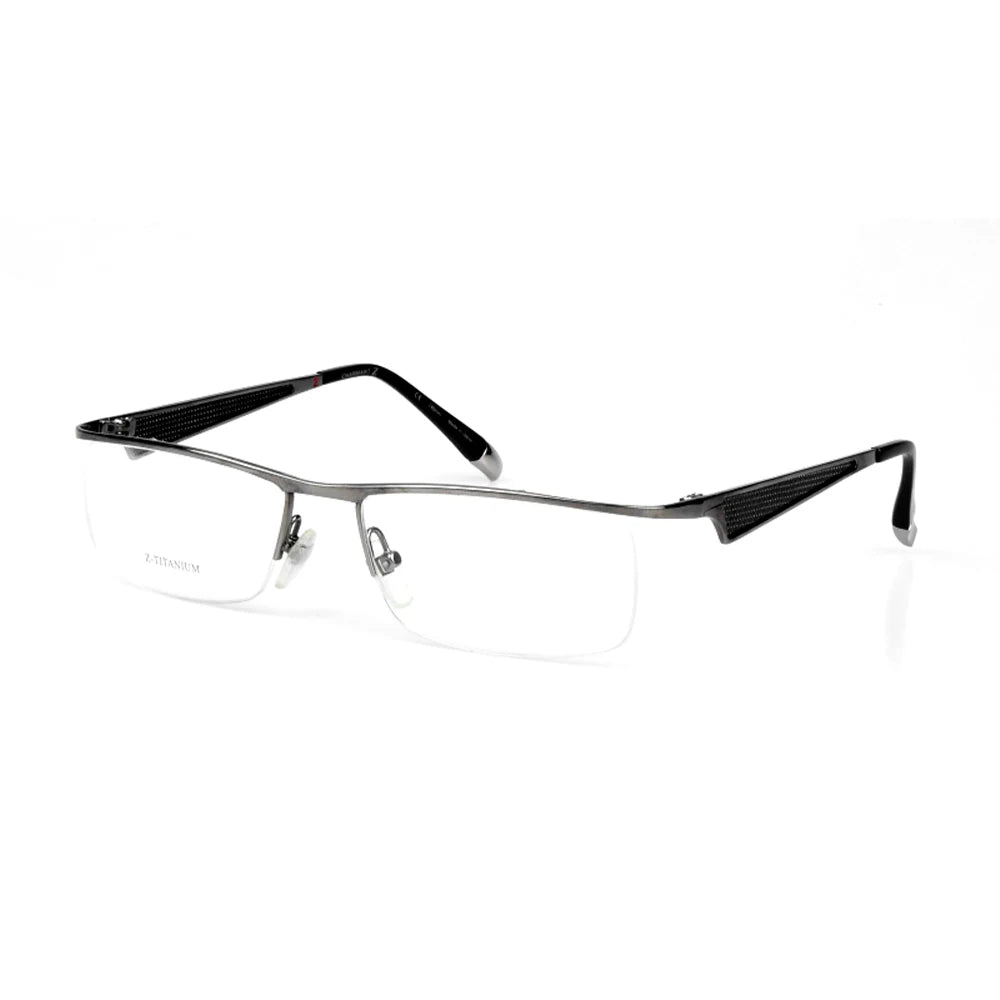 Aimee Unisex Semi Rim Square Titanium Eyeglasses 11750 Semi Rim Aimee GRAY  