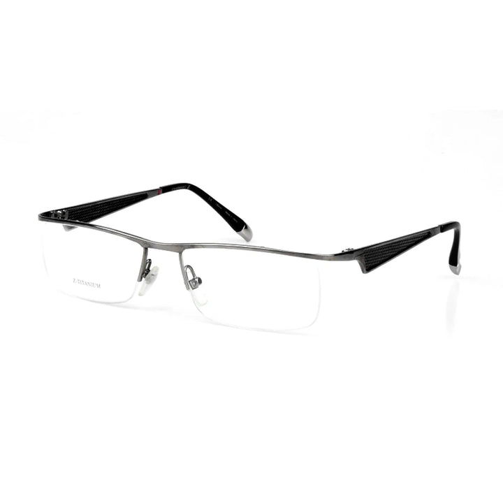 Aimee Unisex Semi Rim Square Titanium Eyeglasses 11750 Semi Rim Aimee GRAY  