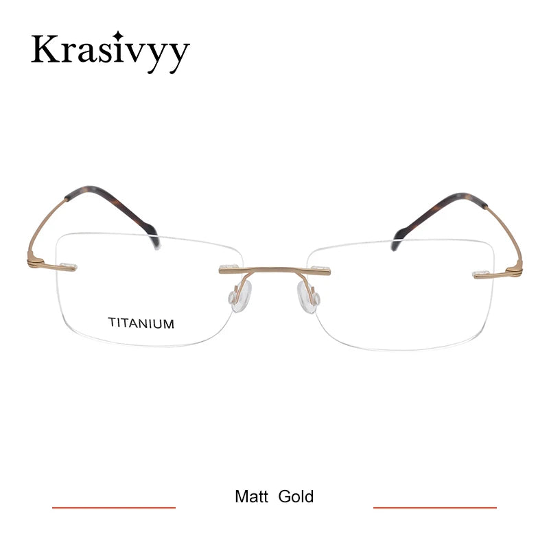 Krasivyy Unisex Rimless Square Screwless Titanium Eyeglasses 316008