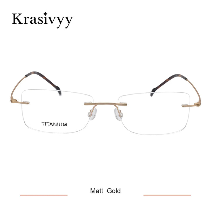 Krasivyy Unisex Rimless Square Screwless Titanium Eyeglasses 316008