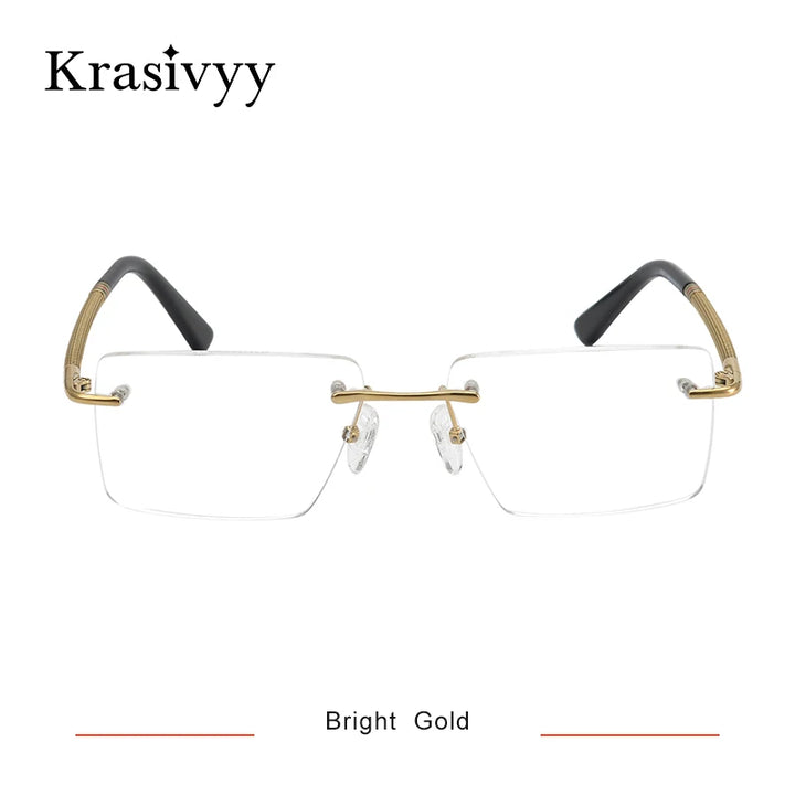 Krasivyy Women's Rimless Flat Top Square Titanium Eyeglasses 316057