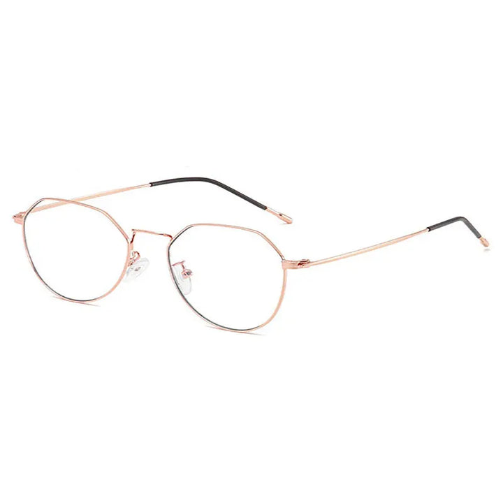 Hotony Women's Full Rim Flat Top Round Alloy Eyeglasses 920219