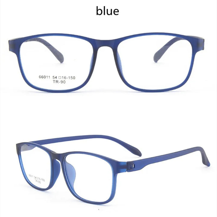 Kocolior Unisex Full Rim Square Tr 90 Hyperopic Reading Glasses 66011 Reading Glasses Kocolior Blue China 0