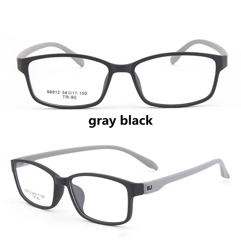 Kocolior Unisex Full Rim Square Tr 90 Stainless Steel Reading Glasses 66012 Reading Glasses Kocolior Black Gray China 0