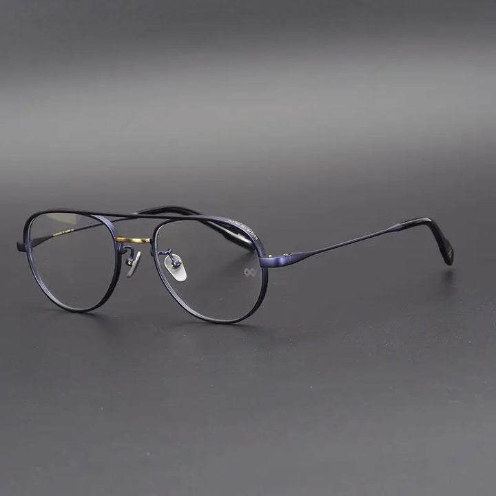 Aimee Unisex Full Rim Oval Double Bridge Titanium Eyeglasses 9531 Full Rim Aimee   