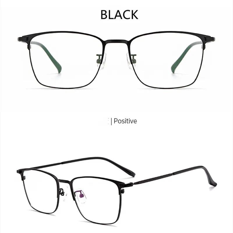 Kocolior Unisex Full Rim Square Alloy Eyeglasses 39147 Full Rim Kocolior Black China 