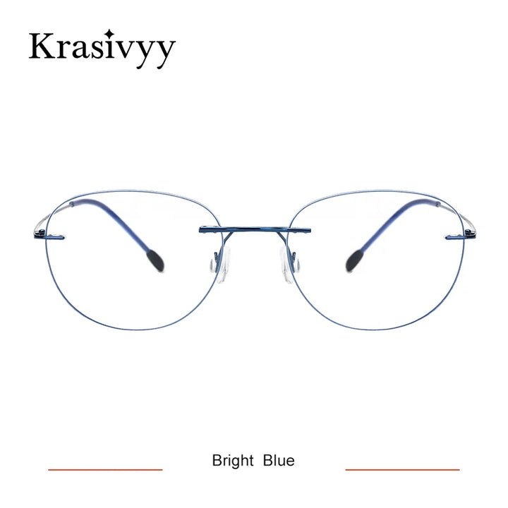 Krasivyy Women's Rimless Oval Round Titanium Eyeglasses 318003
