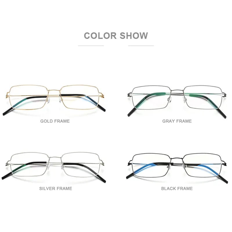 Aimee Unisex Full Rim Square Screwless Titanium Alloy Eyeglasses 19425 Full Rim Aimee   