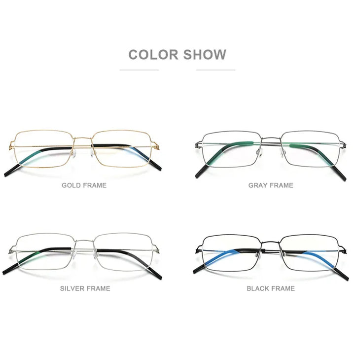 Aimee Unisex Full Rim Square Screwless Titanium Alloy Eyeglasses 19425 Full Rim Aimee   