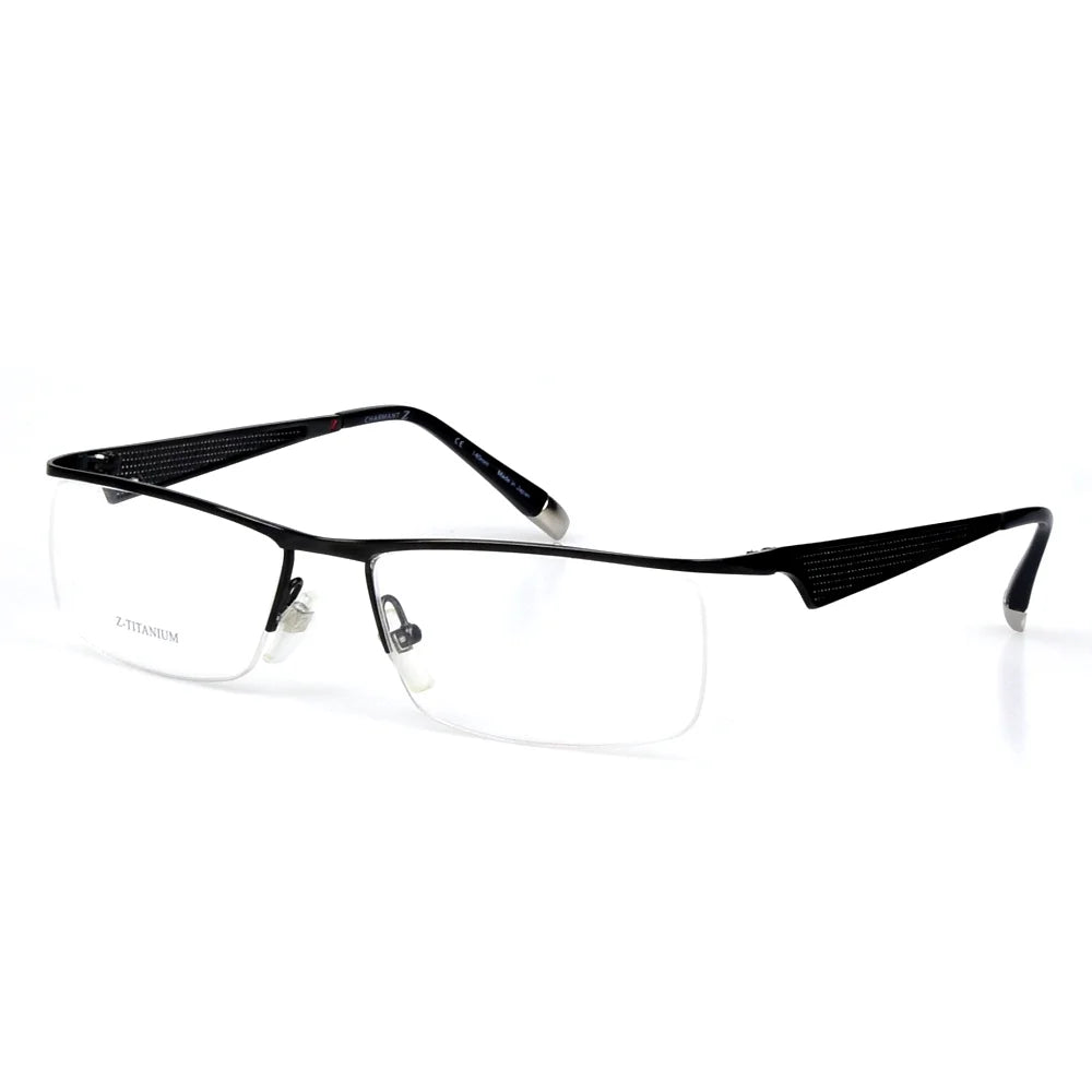 Aimee Unisex Semi Rim Square Titanium Eyeglasses 11750 Semi Rim Aimee black  