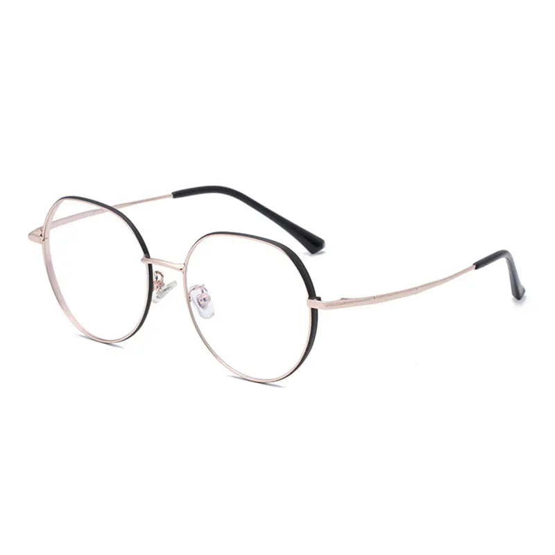 Hotony Women's Full Rim Flat Top Round Titanium Eyeglasses 471122