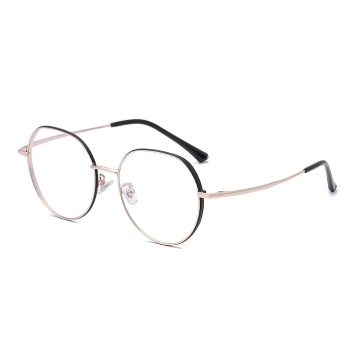 Hotony Women's Full Rim Flat Top Round Titanium Eyeglasses 471122