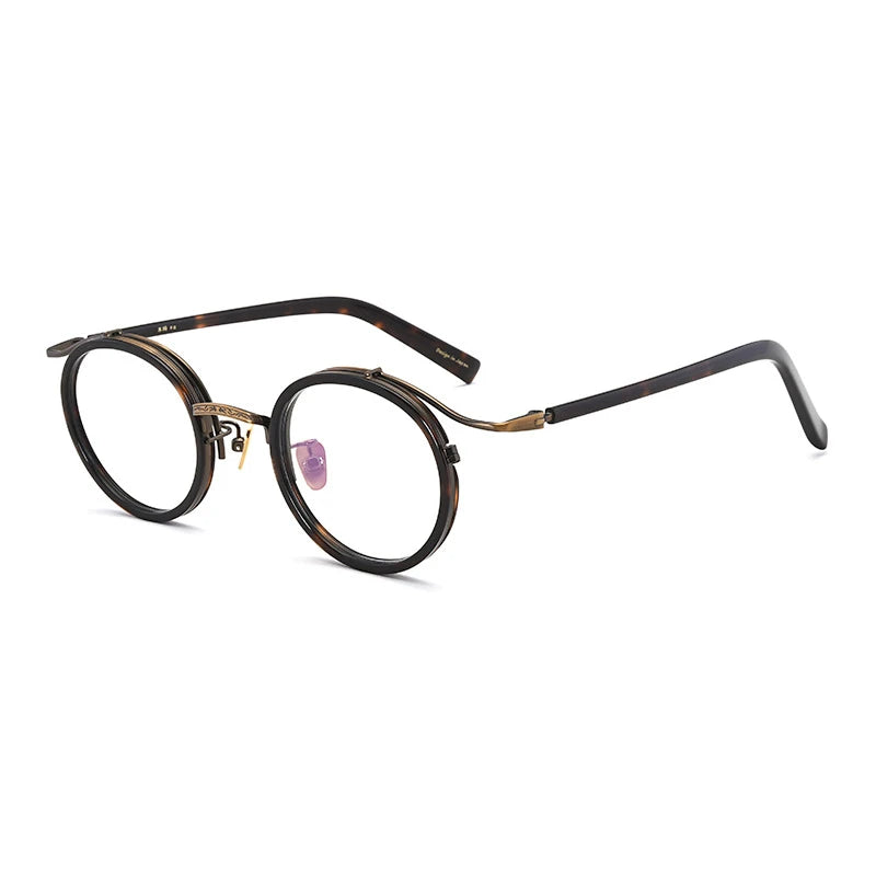 Aimee Unisex Full Rim Round Titanium Acetate Eyeglasses 2810 Full Rim Aimee Tortoise  