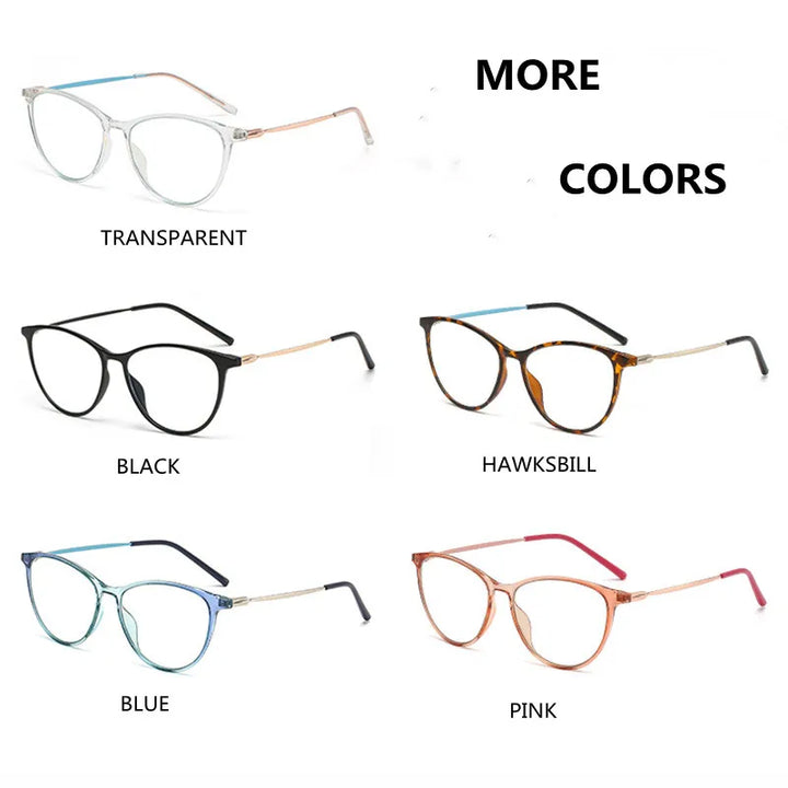 Kocolior Unisex Full Rim Cat Eye Tr 90 Alloy Hyperopic Reading Glasses S902 Reading Glasses Kocolior   
