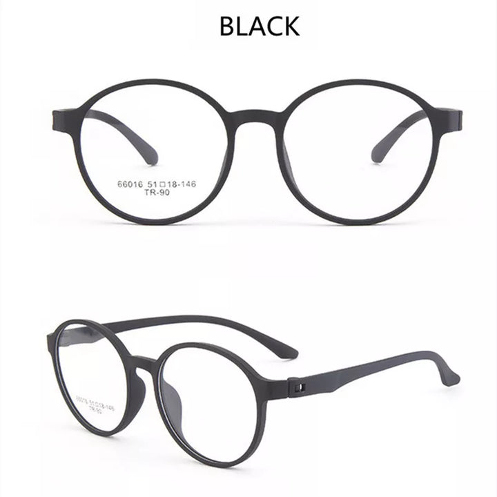 Kocolior Unisex Full Rim Round Tr 90 Hyperopic Reading Glasses 66016 Reading Glasses Kocolior Black China 0