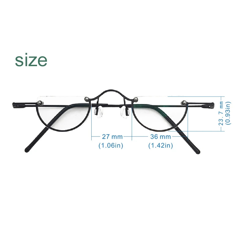 Yujo Unisex Semi Rim Round Stainless Steel Reading Glasses 3625 Reading Glasses Yujo