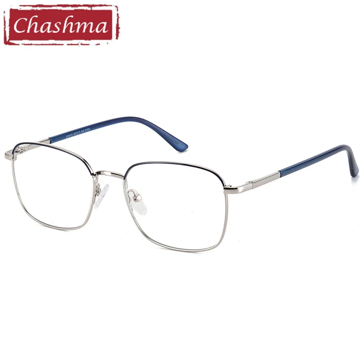 Chashma Ottica Women's Full Rim Square Alloy Eyeglasses 310410 Full Rim Chashma Ottica Blue Silver