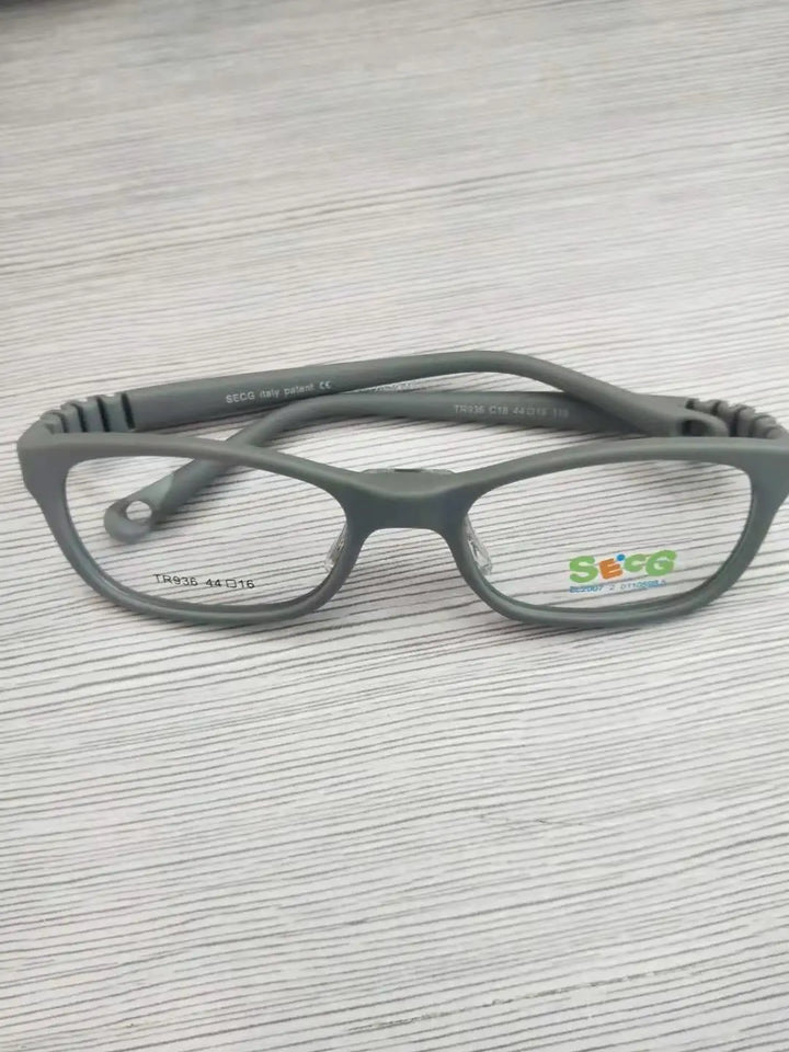 Secg Unisex Children's Full Rim Square Tr 90 Silicone Eyeglasses 18936 Full Rim Secg C18  