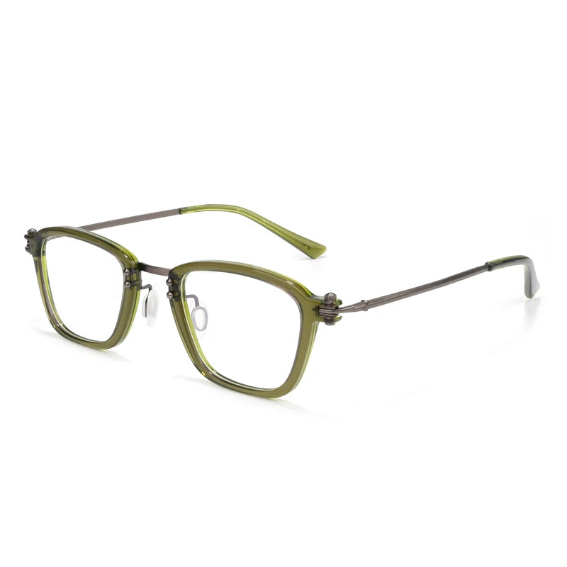 Aimee Unisex Full Rim Square Titanium Acetate Eyeglasses 5880 Full Rim Aimee Green  