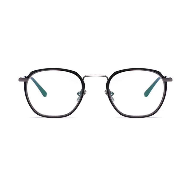 Aimee Unisex Full Rim Polygon Square Acetate Alloy Eyeglasses 54137