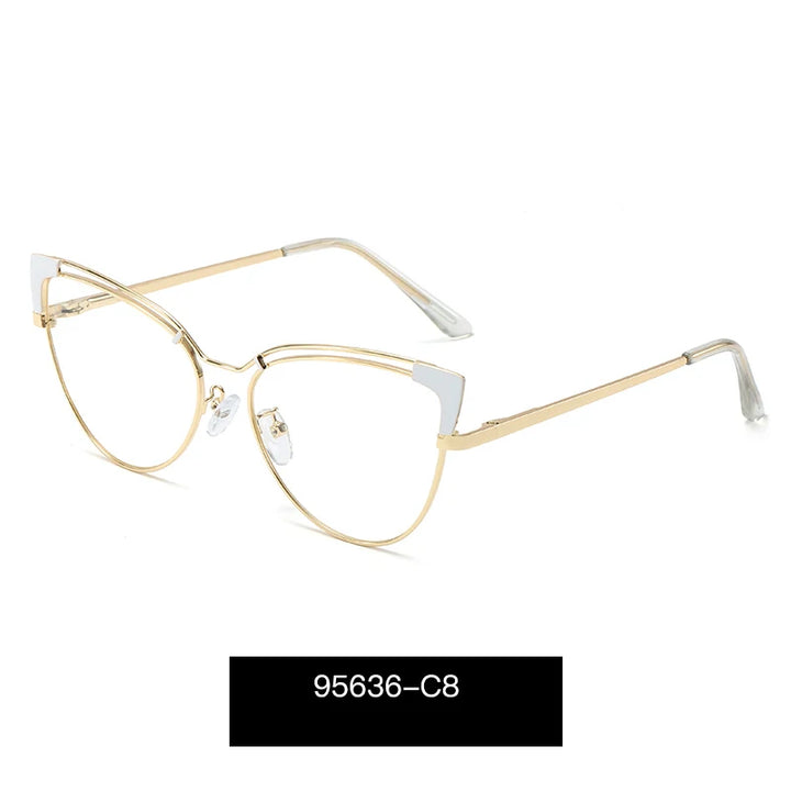 Hotony Women's Full Rim Oval Cat Eye Tr 90 Alloy Eyeglasses 495636