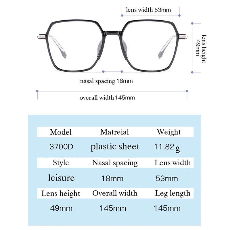 Hotochki Unisex Full Rim Polygonal Alloy Eyeglasses 3700d Full Rim Hotochki   