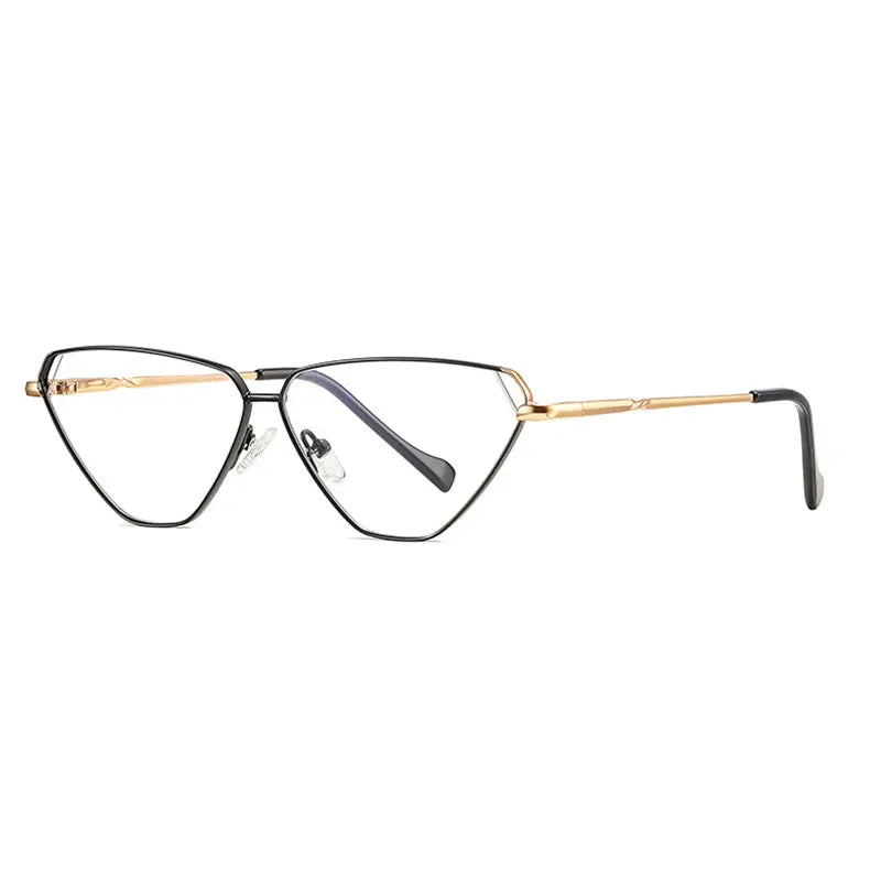 Hotony Women's Full Rim Triangle Cat Eye Alloy Eyeglasses 30239