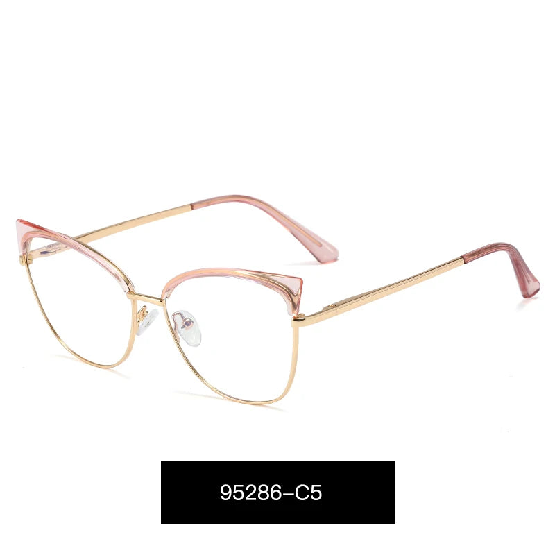 Hotony Women's Full Rim Oval Cat Eye Alloy Eyeglasses 952865