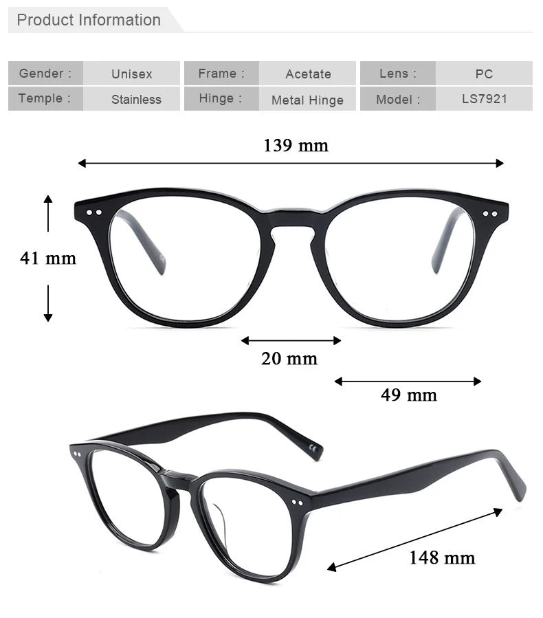Chashma Ochki Women's Full Rim Round Acetate Alloy Eyeglasses 27921