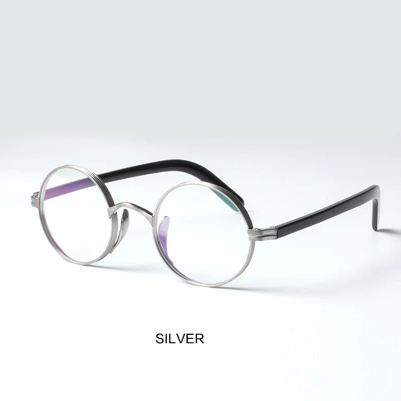 Muzz Women's Full Rim Round Acetate Titanium Eyeglasses 810118